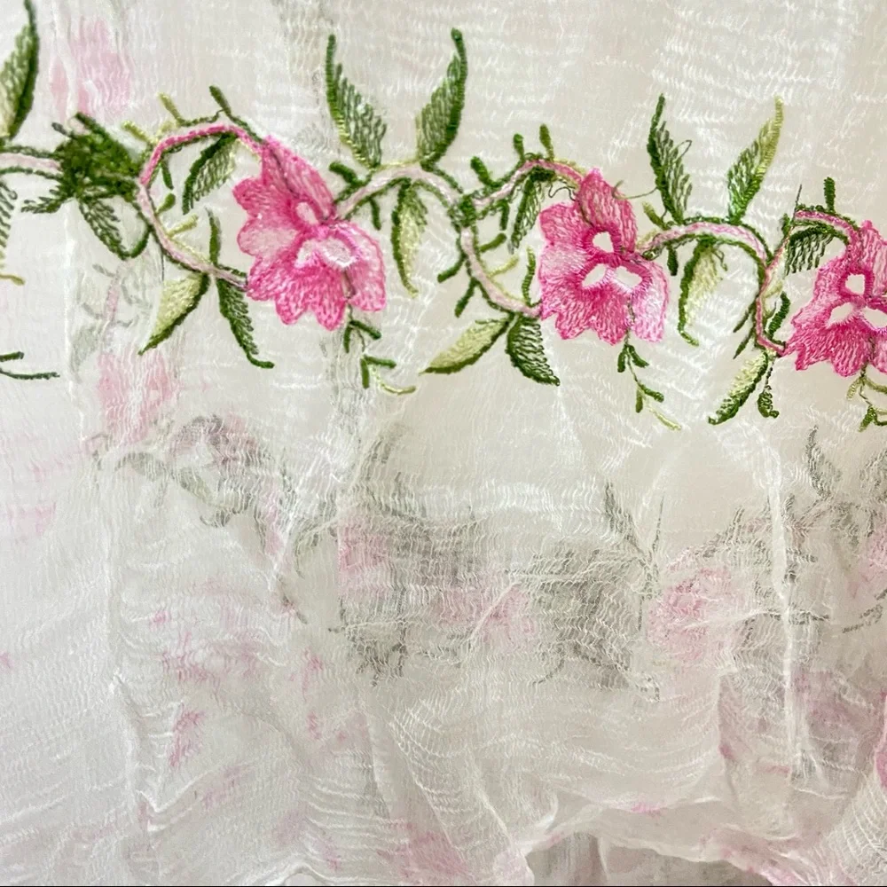 Pretty Embroidered Chiffon Dupatta/Chunni - Picture 5 of 6